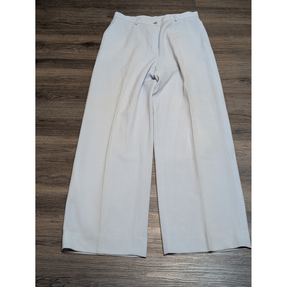 Lauren Ralph Lauren Wide Leg Wool Trouser Pants Womens 10 Light Blue Made in USA